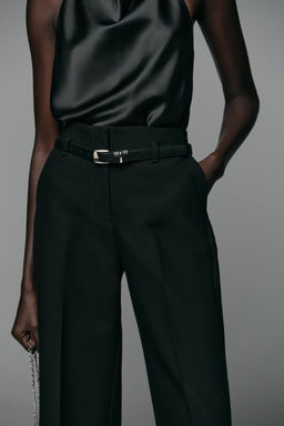 TURN-UP HEM TROUSERS WITH BELT