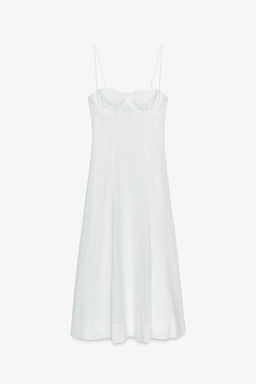 MIDI CORSET DRESS WITH CUTWORK EMBROIDERY - Zara фото 8