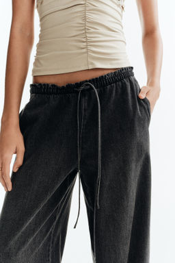 Pantal?n denim con cintura el?stica - H&m фото 9