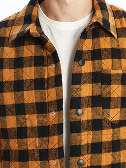 Regular Fit Uzun Kollu Ekose Erkek G?mlek Ceket