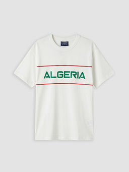 Bisiklet Yaka Algeria Bask?l? Erkek ?ocuk Ti??rt