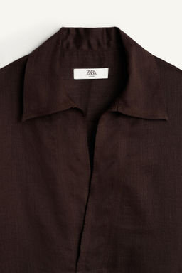 CAMISA POLO RELAXED FIT RAMIO - LYOCELL / Marr?n - Zara фото 8