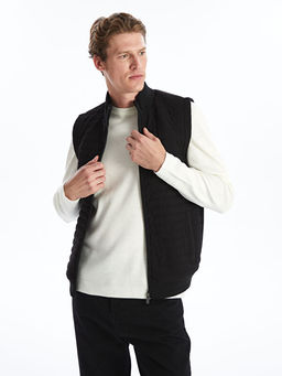 Standart Kal?p Dik Yaka Erkek Triko Yelek