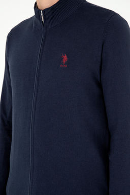 Мужской темно-синий базовый трикотажный кардиган Неожиданная скидка в корзине - U.s. polo assn фото 14