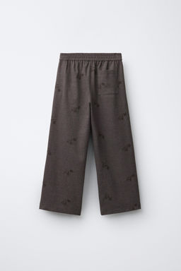 SOFT EMBROIDERED FLORAL WIDE-LEG TROUSERS - Zara фото 2