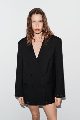 BLAZER OVERSIZE PESPUNTES / Negro - Zara фото 6
