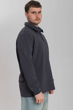 Толстовка-поло М125098с серый - Елена фото 4