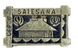 Значок Саясана деревянная изба