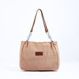 Сумка-тоут на молнии, цвет светло-коричневый