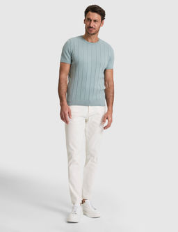 Koyu Mint Slim Fit %100 Pamuk Bisiklet Yaka Triko Ti__rt