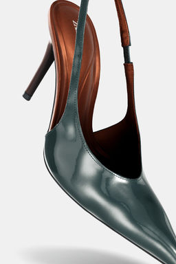 FAUX PATENT SLINGBACK SHOES