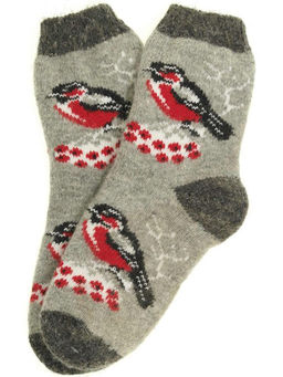 Носки женские "Снегирь на рябине" 7505-2