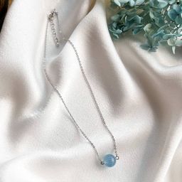 Кулон на цепочке из Аквамарина 37 см +