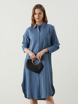 Dokulu Kad?n G?mlek Elbise