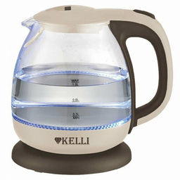 Чайник электрический "Kelli" 1л, стеклянный корпус, термостойкое стекло, внутренняя подсветка, автоматическое отключение, поворачивающийся корпус на 360, закрытый нагревательный элемент, защита от перегрева, мощность: 220-240В, 50Гц, 900-1100Вт, 20,