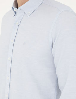 A__k Mavi Slim Fit Uzun Kollu G_mlek