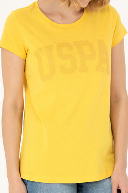 Женская желтая базовая футболка - U.s. polo assn фото 13