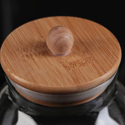 Банка для сыпучих продуктов «Бамбук», 950 мл, 13×15 см, с бамбуковой крышкой, стекло, прозрачная