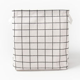 Текстильная корзина Доляна Клетка белая, 32*32*32 см  фото 3