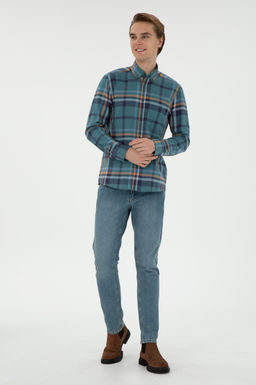 Мужская темно-зеленая рубашка с длинным рукавом Неожиданная скидка в корзине - U.s. polo assn фото 4