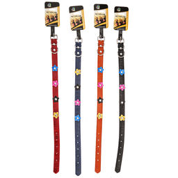 Пэт тойс (Pet toys) Ошейник для собаки Цветы 1,9х45см, металлическая застежка, под кожу, с декором, на картоне, цвета в ассортименте: красный, синий, черный, коричневый (Китай)  фото 5