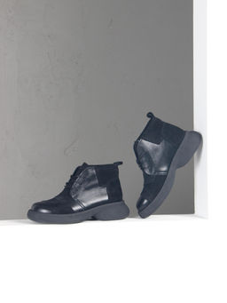 Ботинки 305.927bl.Черный черная замша/байка