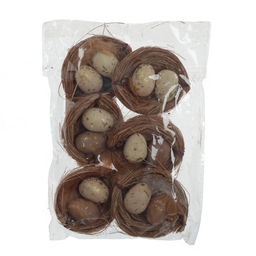 Набор из 6-ти изделий декоративных "Гнездо пасхальное", L18 W12 H2 см