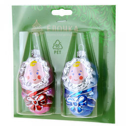 Елочная игрушка фигурка стеклянная Малютки, ручная художественная роспись, подарочная упаковка, набор 2шт (Россия) - Домашняя Мода фото 4