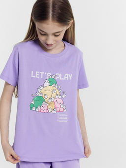 Футболка для девочек фиолетовая с печатью - Mark formelle фото 7