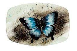 Блюдо с декором АРТ 34х24см Бабочка