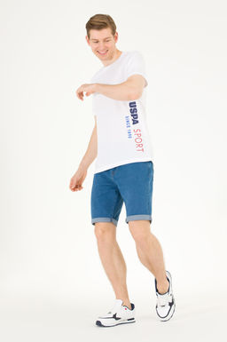Мужская белая футболка с круглым вырезом - U.s. polo assn фото 3