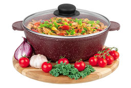 Жаровня (сотейник) 24 см 3 л ГАРМОНИЯ ВКУСА Рубин С КРЫШКОЙ ф24, 30,5*25*14 см - Elan gallery фото 3