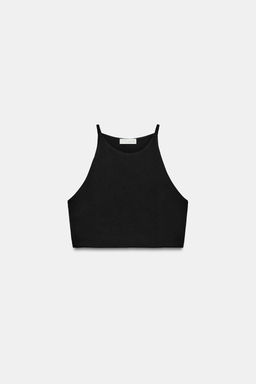 TOP CROP HALTER STRETCH / Negro - Zara фото 3