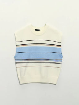 Вязаный жилет в полоску / Zarina  фото 6