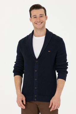 Мужской темно-синий трикотажный кардиган - U.s. polo assn фото 17