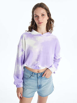 Batik Desenli Uzun Kollu Oversize Kad?n Hoodie