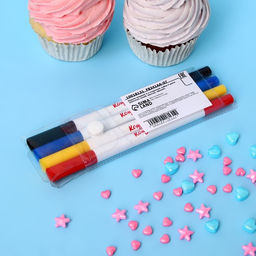 Маркер пищевой 2-х сторонний, набор 4 цвета (Красный, синий, жёлтый, чёрный) - Кондимир фото 3