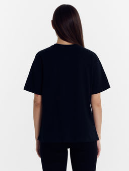 Футболка женская черная с принтом черный +печать 112678 - Mark formelle фото 9