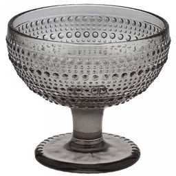 Ришелье Креманка стеклянная 360мл, д11,5см h10,5см, рельефное, цветное стекло, цвет - серый (Китай) Цена указана за штуку. В коробке 4 штуки.