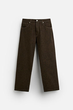 ANIMAL PRINT BAGGY FIT TROUSERS - Zara фото 6