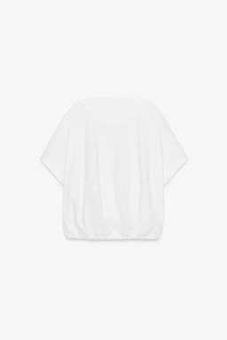 COTTON T-SHIRT WITH TIES - Zara фото 7