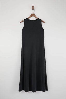 Antrasit Duz A-line Bisiklet Yaka Kolsuz Midi Modall? Orme Elbise TWOSS26EL00365