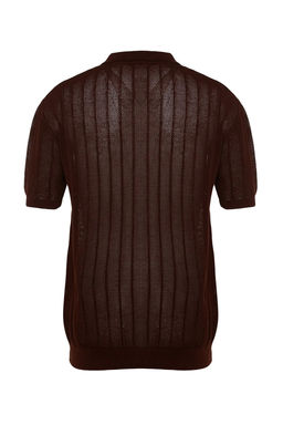 TRENDYOL MAN Limited Edition Kahverengi Regular Fit Pamuklu K?sa Kol Polo Yaka Triko Tshirt TMNSS23PO00024 - Trendyolmilla фото 8