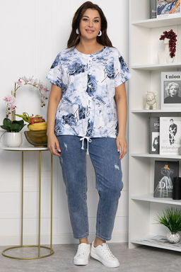 Блуза Велес (синяя) Б13758-20М - Lt collection фото 7