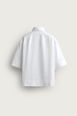 CAMISA BOXY FIT RAYAS / Blanco - Zara фото 7