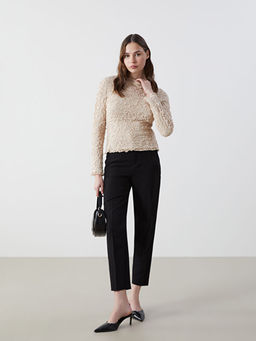 Dik Yaka Dokulu Kad?n Triko Kazak