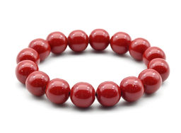 Браслет шарик 12мм из полимера цв.красный