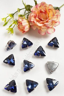 Стразы пришивные 18 мм "Треугольник" (10 шт) SF-3765, темно-синий №11