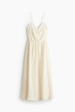 Vestido efecto arrugado con tirantes finos