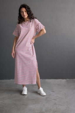 Платье-футболка ПЛ 129п-2 (170, 176) Экрю / Красный - T.C.T фото 4